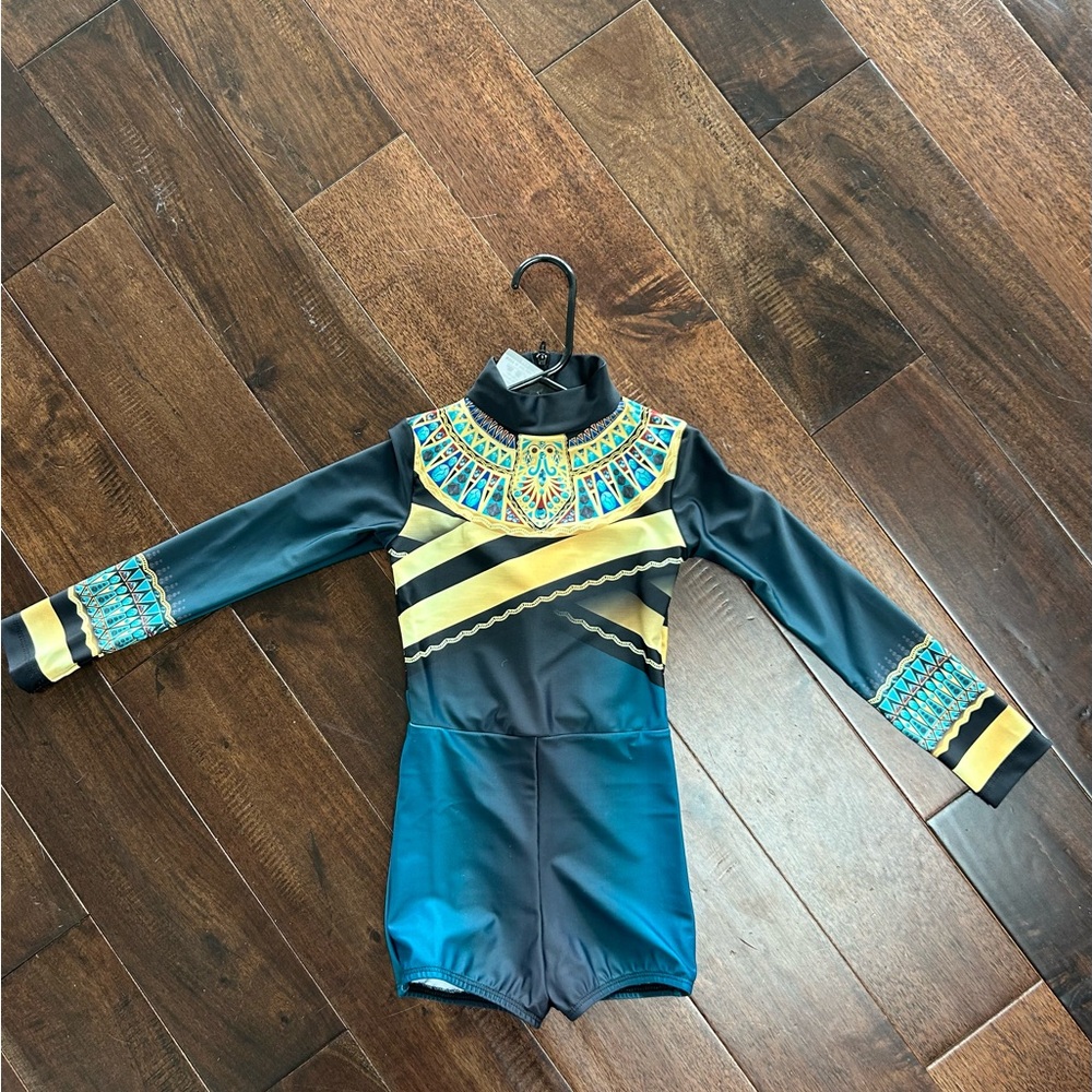 Black and Gold Dance Costume with Elegant Accents